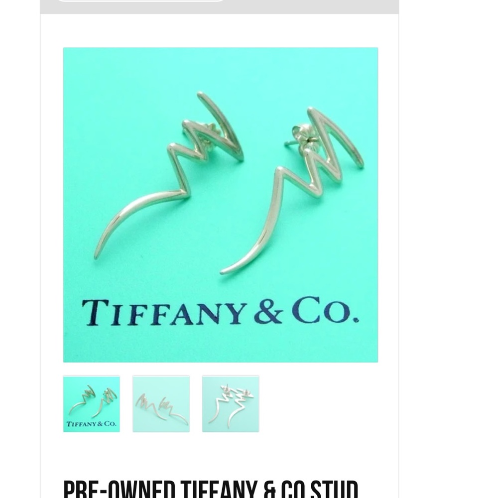 Bundle Tiffany 1985 Paloma Picasso Scribble Zigzag Earrings & Necklace.